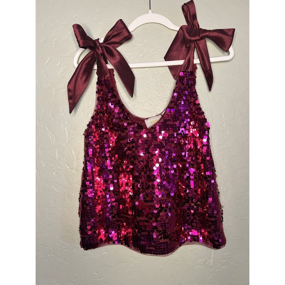 Anthropologie Maeve Ruby Top Bow Straps Woman's Small Summer Top‎